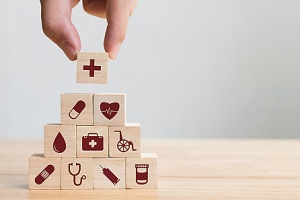 healthcare icons stacked on top of each other
