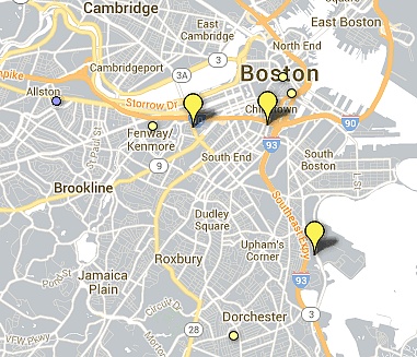 a newspaper map of Boston, MA for GeoMetrx
